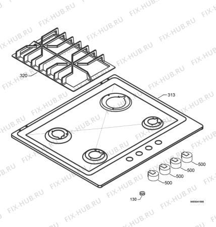 Взрыв-схема плиты (духовки) Electrolux EHG6832X - Схема узла Hob 271