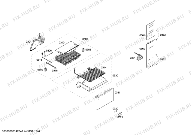 Взрыв-схема холодильника Bosch KGH39A04GB - Схема узла 03