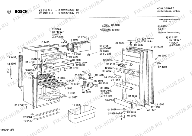 Схема №1 0702234532 KS2320ELI с изображением Дверь для холодильной камеры Bosch 00123618