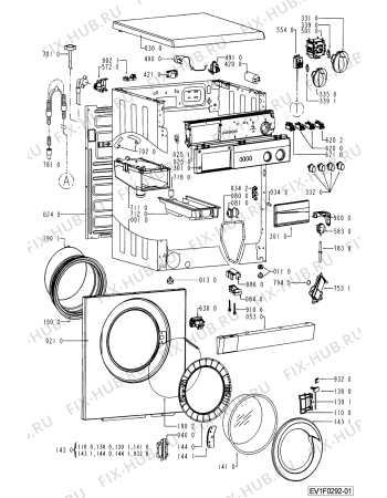 Схема №1 AWV 610/M с изображением Обшивка для стиралки Whirlpool 481245210826