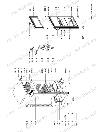 Схема №1 ART 534/H с изображением Часть корпуса для холодильной камеры Whirlpool 481944269102