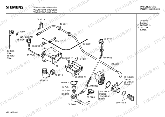 Схема №2 WA21070 с изображением Панель управления для стиралки Siemens 00289445