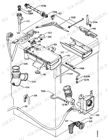 Взрыв-схема стиральной машины Electrolux EW1453F - Схема узла Water equipment