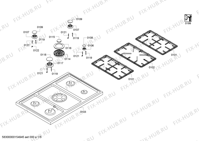 Схема №1 HSB775055N с изображением Панель управления для духового шкафа Bosch 00710528