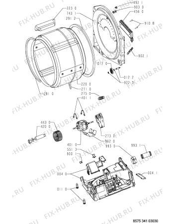 Взрыв-схема сушильной машины Whirlpool AWZ 3413 - Схема узла