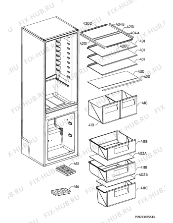 Взрыв-схема холодильника Aeg SCE8182XNC - Схема узла Internal parts