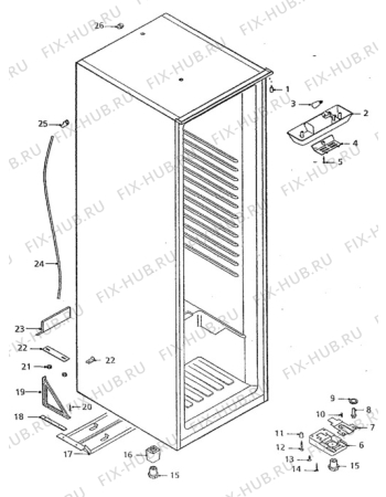 Взрыв-схема холодильника Acec RCO2801 - Схема узла Cabinet + armatures