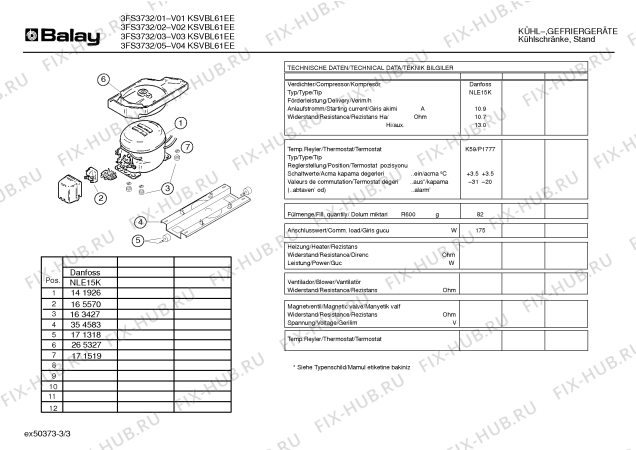 Схема №1 3FS3732 с изображением Панель управления для холодильника Bosch 00354934