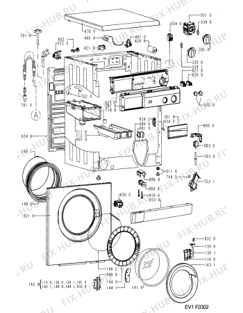 Схема №1 AWV 414 с изображением Обшивка для стиралки Whirlpool 481245219842