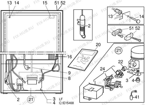 Взрыв-схема холодильника Rosenlew RJK402 - Схема узла C10 Cold, users manual