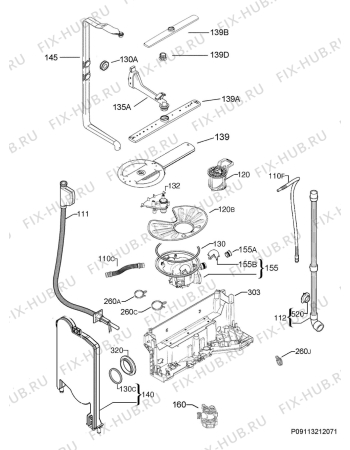 Взрыв-схема посудомоечной машины Electrolux ESL7225RA - Схема узла Hydraulic System 272