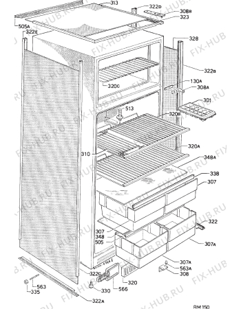 Взрыв-схема холодильника Castor CFP632 - Схема узла Housing 001