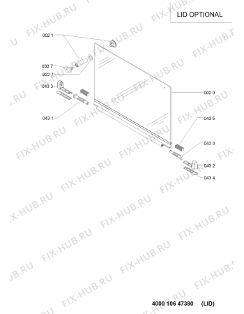 Схема №1 AKA7522/IX с изображением Монтажный набор для духового шкафа Whirlpool 481010647383