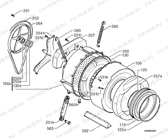 Взрыв-схема стиральной машины Rex Electrolux RL50 - Схема узла Functional parts 267