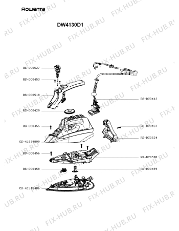 Схема №1 DW4130D1 с изображением Ручка для электроутюга Rowenta CS-41959899
