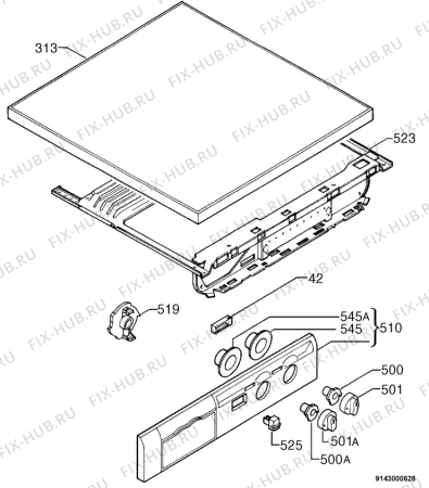 Взрыв-схема стиральной машины Zanussi FLS1021HC - Схема узла Command panel 037