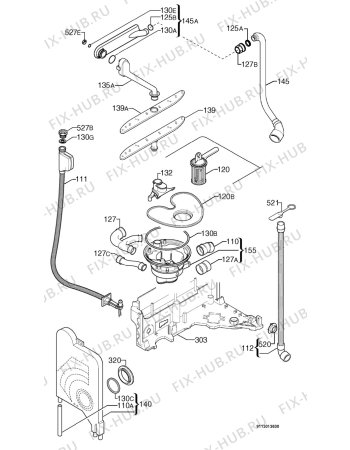 Взрыв-схема посудомоечной машины Electrolux ESI4121K - Схема узла Hydraulic System 272