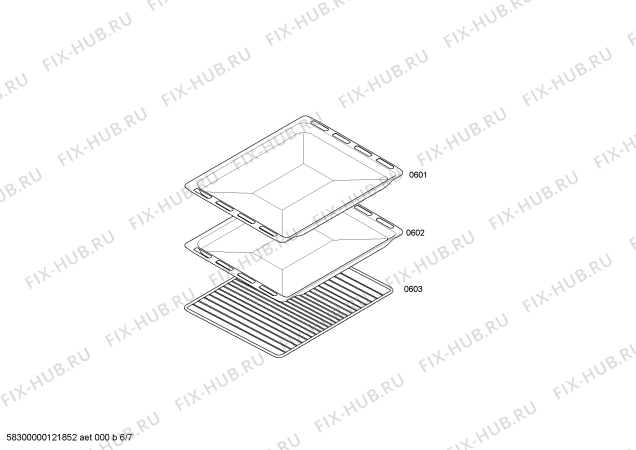 Взрыв-схема плиты (духовки) Bosch HLN654020V - Схема узла 06
