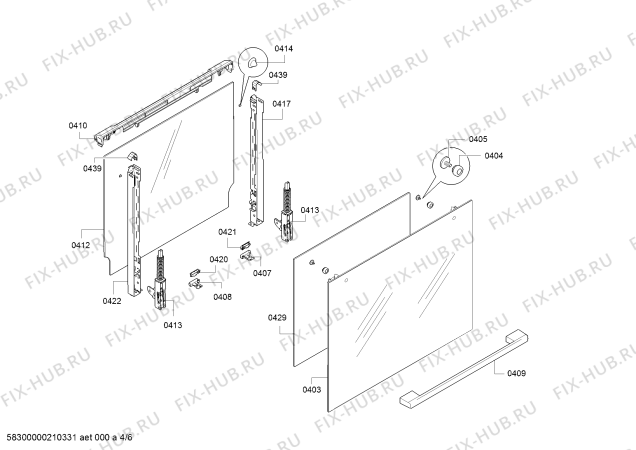 Схема №2 3HB1000X0 с изображением Фронтальное стекло для плиты (духовки) Bosch 00717483