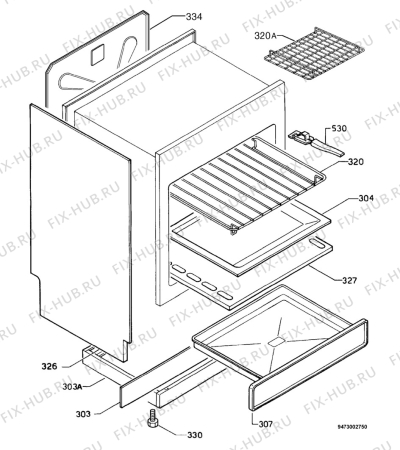 Взрыв-схема плиты (духовки) Parkinson Cowan SIG224GW - Схема узла Housing 001