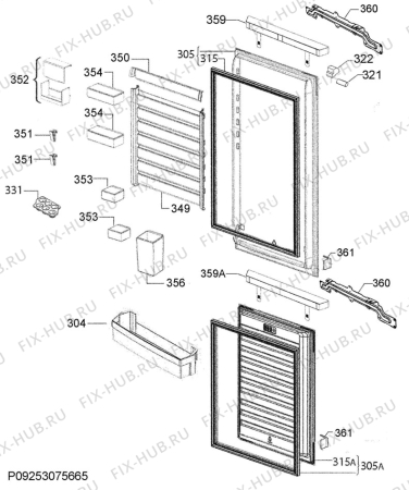 Взрыв-схема холодильника Aeg SCE8186VTC - Схема узла Door