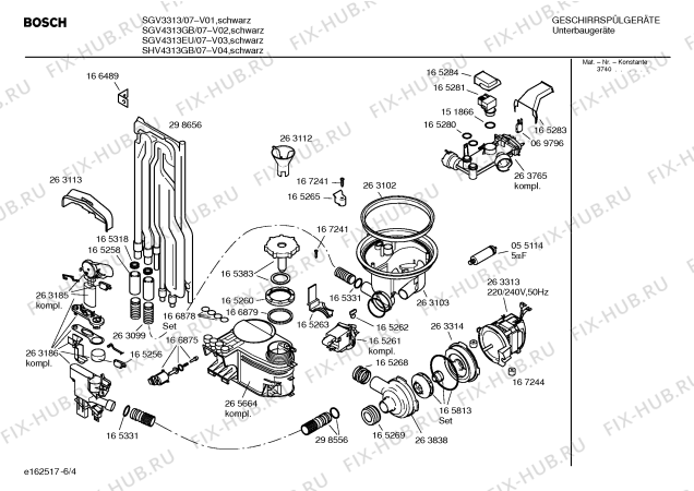 Схема №1 SHV3303 с изображением Инструкция по эксплуатации для посудомоечной машины Bosch 00522097
