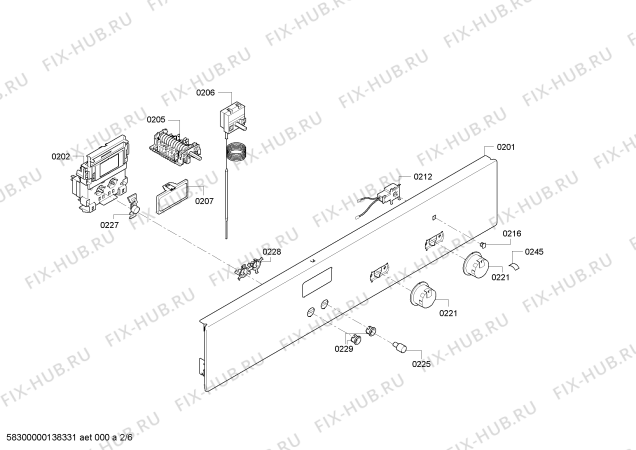Схема №1 CF132550 с изображением Панель управления для плиты (духовки) Bosch 00671673