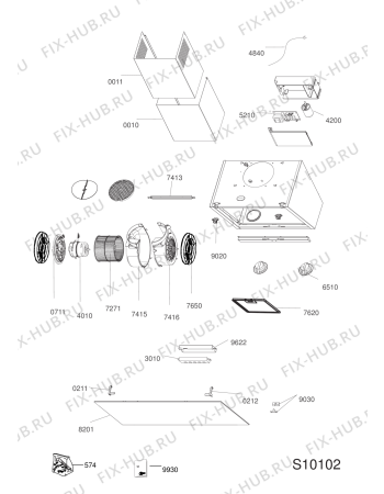 Схема №1 208352146603PRF01145 с изображением Обшивка для электровытяжки Whirlpool 482000094753