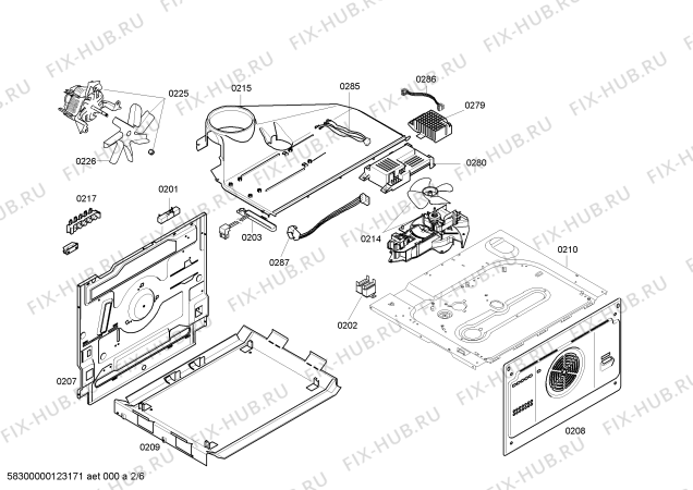 Взрыв-схема плиты (духовки) Bosch HBN560561B - Схема узла 02