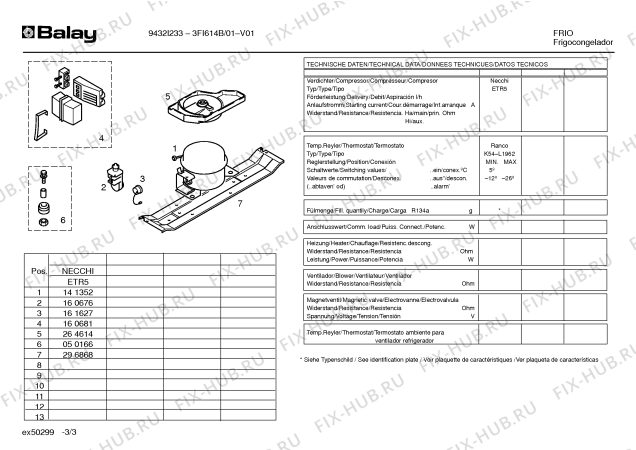 Схема №1 3FI614B с изображением Инструкция по эксплуатации для холодильной камеры Bosch 00521521