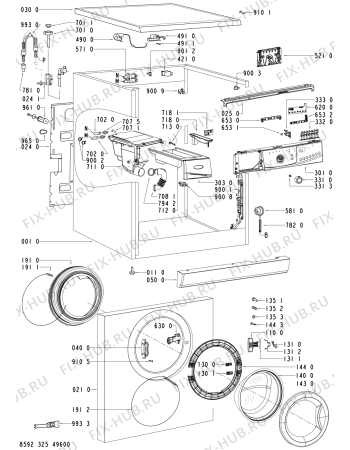 Схема №1 AWO/D 4120/P с изображением Модуль (плата) для стиралки Whirlpool 480111101471