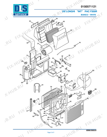 Схема №1 PAC F200R с изображением Терморегулятор для сплит-системы DELONGHI 5951009100