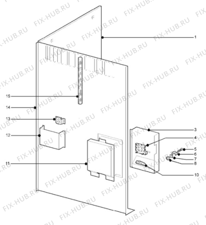 Взрыв-схема плиты (духовки) Zanussi ZCE7300W ED.2 - Схема узла H10 Side/Back Panel