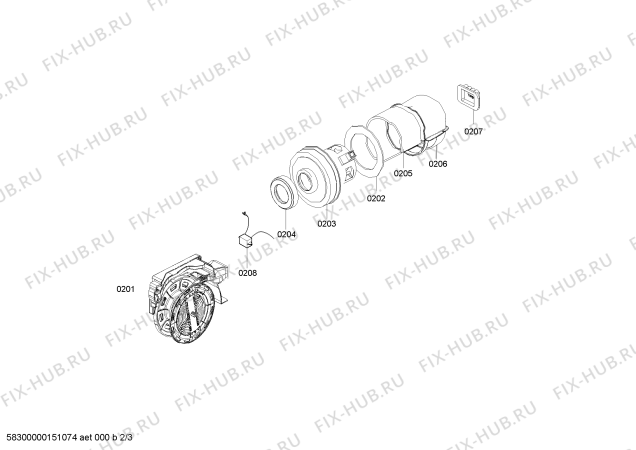Схема №2 AC5015 с изображением Колесо для мини-пылесоса Bosch 00653025