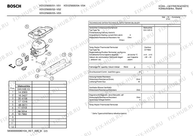 Взрыв-схема холодильника Bosch KSV25600 - Схема узла 03