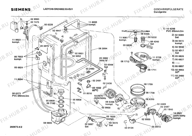 Схема №2 SN24802 с изображением Панель для посудомойки Siemens 00270618