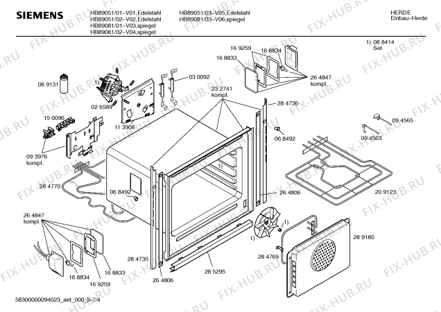 Взрыв-схема плиты (духовки) Siemens HB89051 - Схема узла 04
