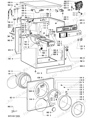 Схема №1 AWM 1250 с изображением Рукоятка для стиральной машины Whirlpool 481249878491
