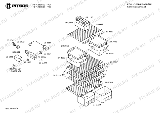 Схема №1 KNF415GR с изображением Крышка для холодильника Bosch 00068197