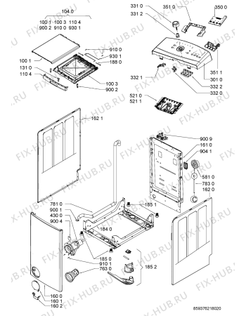 Схема №1 AWE 7621 с изображением Декоративная панель для стиралки Whirlpool 481010475710