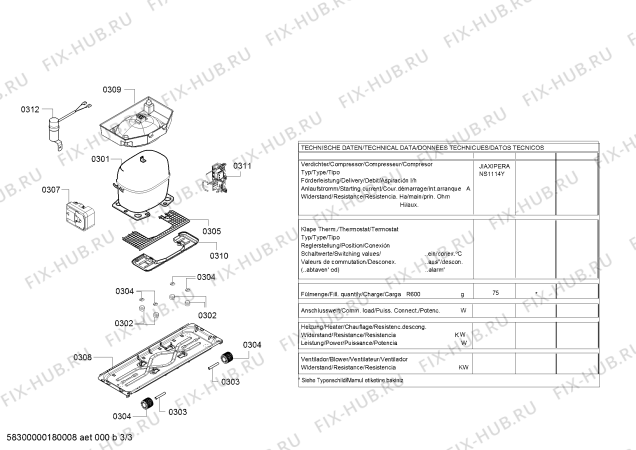 Взрыв-схема холодильника Bosch KGE49BI30G Bosch - Схема узла 03