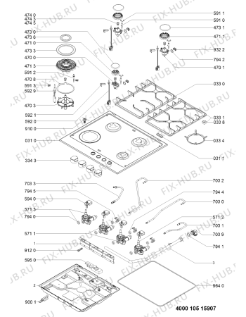 Схема №1 AKT699IX3 (F091957) с изображением Наставление для плиты (духовки) Indesit C00368750