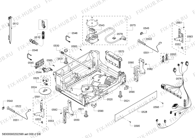 Взрыв-схема посудомоечной машины Bosch SHX88PW55N, SuperSilencePlus 40dBA - Схема узла 05