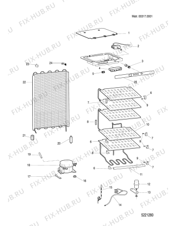 Взрыв-схема холодильника Indesit BF2021HA (F064881) - Схема узла