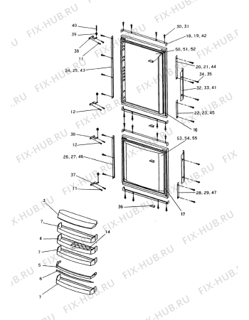 Взрыв-схема холодильника Electrolux EK276.1WE/LI - Схема узла Door 003