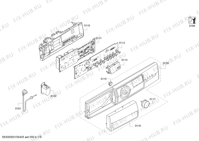 Схема №1 WM14CY1201 с изображением Дисплей для стиралки Bosch 00621564
