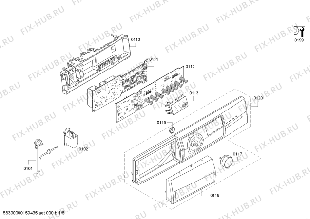 Схема №1 3TS883XP VarioPerfect с изображением Дисплей для стиральной машины Bosch 00624393