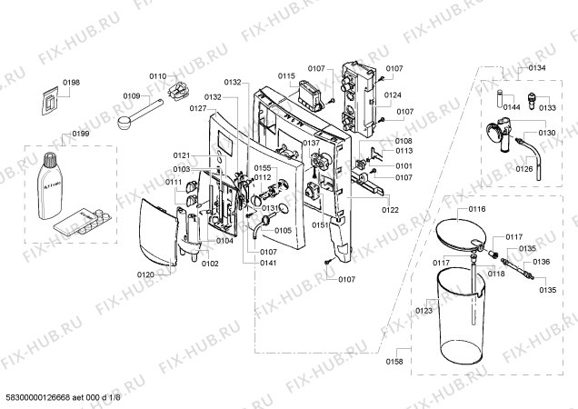 Схема №1 TK69009 Surpresso S75 с изображением Зажим для электрокофемашины Siemens 00608672