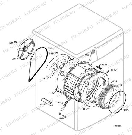 Взрыв-схема стиральной машины Electrolux EWF8048W - Схема узла Functional parts 267