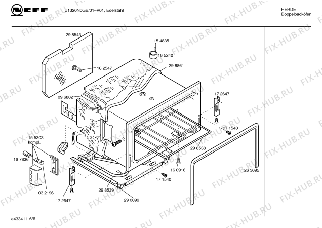 Взрыв-схема плиты (духовки) Neff U1320N0GB - Схема узла 06